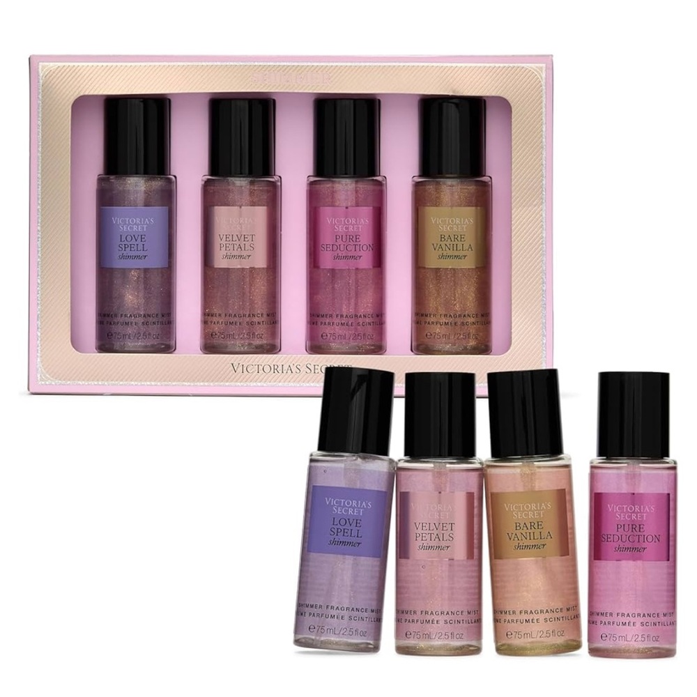 Victoria's Secret Fragrance Mist Collection 4 Piece Shimmer Mini Gift Set